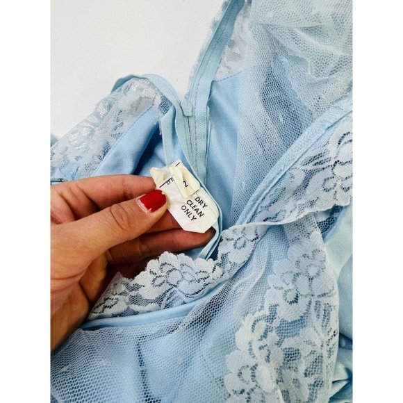 Vintage Dresses Vintage Romantic Sheer Lace Sleeve Maxi Dress Gown